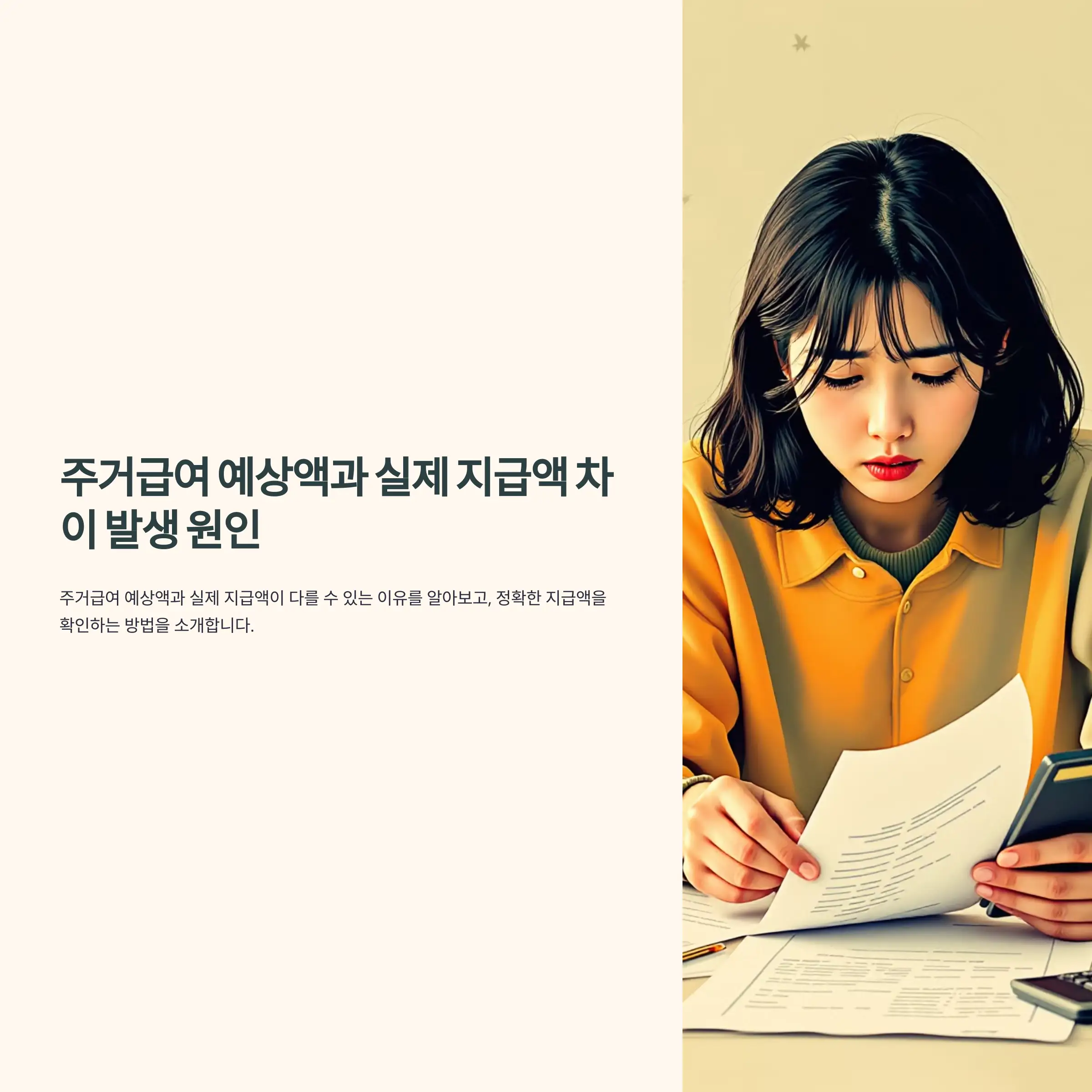 주거급여 예상액과 실제 지급액 차이 발생 원인