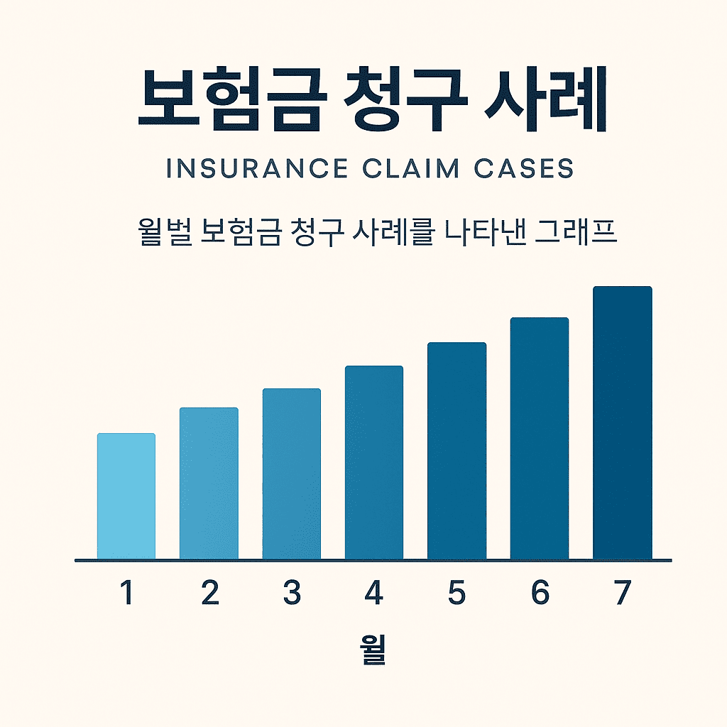 월별 보험금 청구 사례를 나타낸 막대 그래프