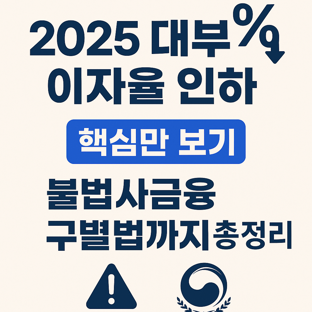 2025년 대부업 이자율 인하! 불법사금융 구별법까지 한눈에 정리