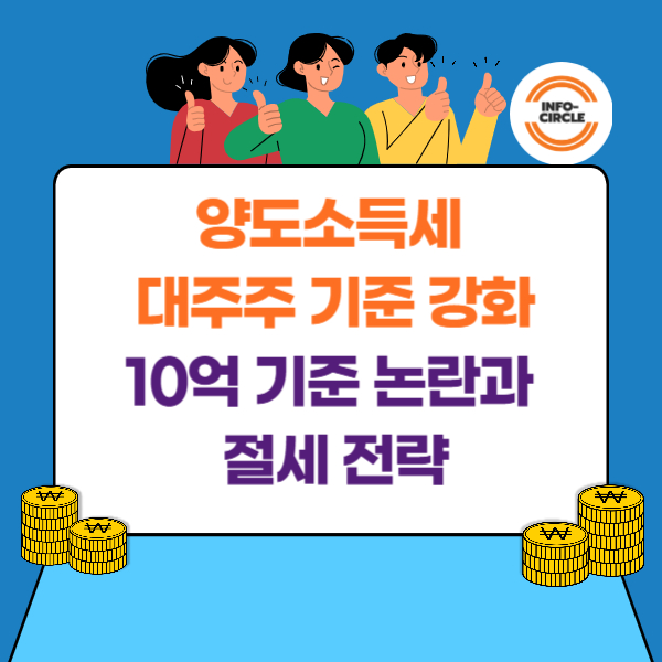 양도소득세 대주주 기준 강화 &ndash; 10억 기준 논란과 절세 전략