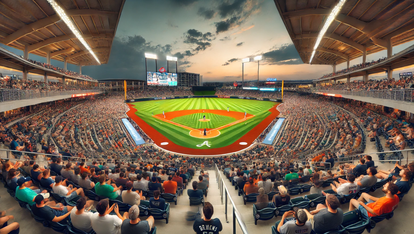 관중이 가득 찬 야구 경기장의 모습