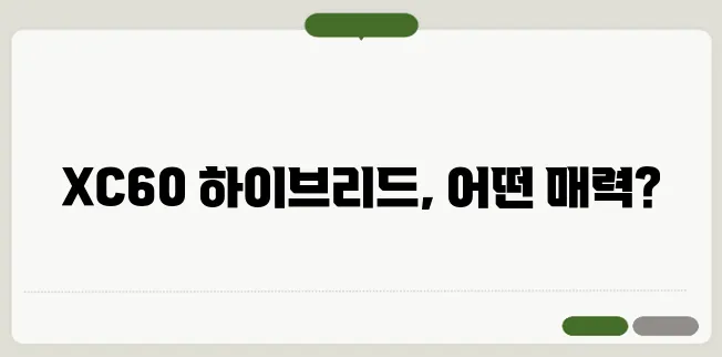 볼보 XC60 하이브리드 장점과 단점, 경쟁 모델 비교
