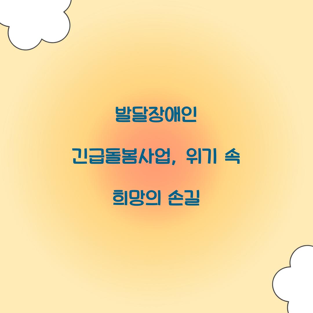 발달장애인 긴급돌봄사업