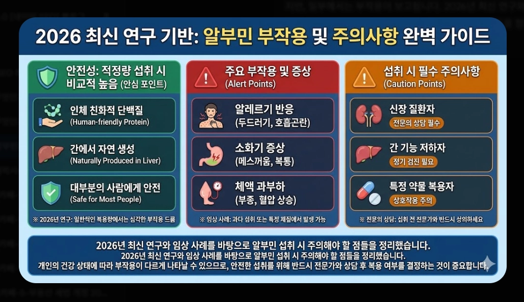 알부민 효능 완벽 분석 [2026 최신] 부족 증상 수치 및 올바른 제품 선택 가이드