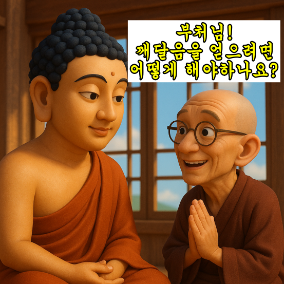 부처님과 제자 수보리 3d애니스타일 모습