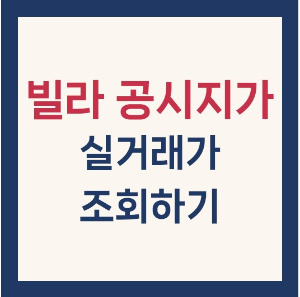 빌라 공시지가 및 실거래가 조회