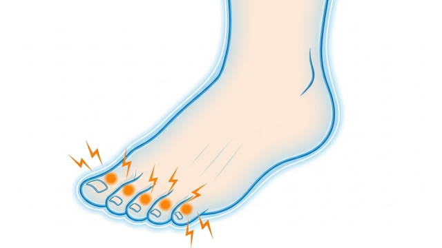 가락 감각 저하와 저림을 표현한 일러스트