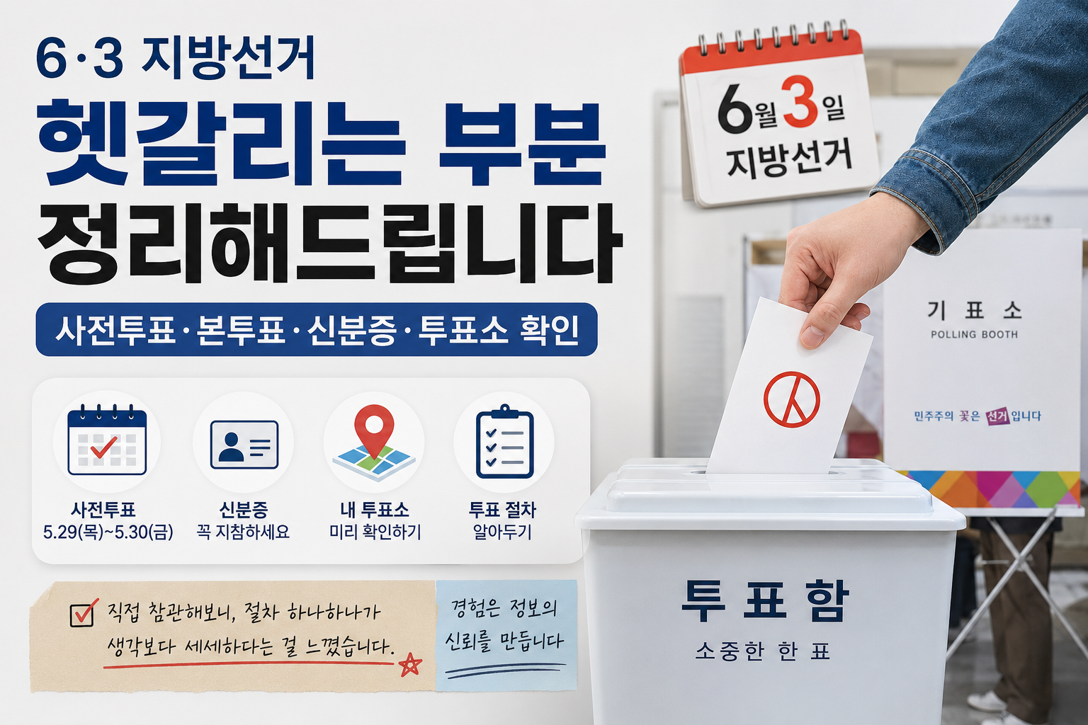 6·3 지방선거 사전투표 본투표 차이와 준비물 안내