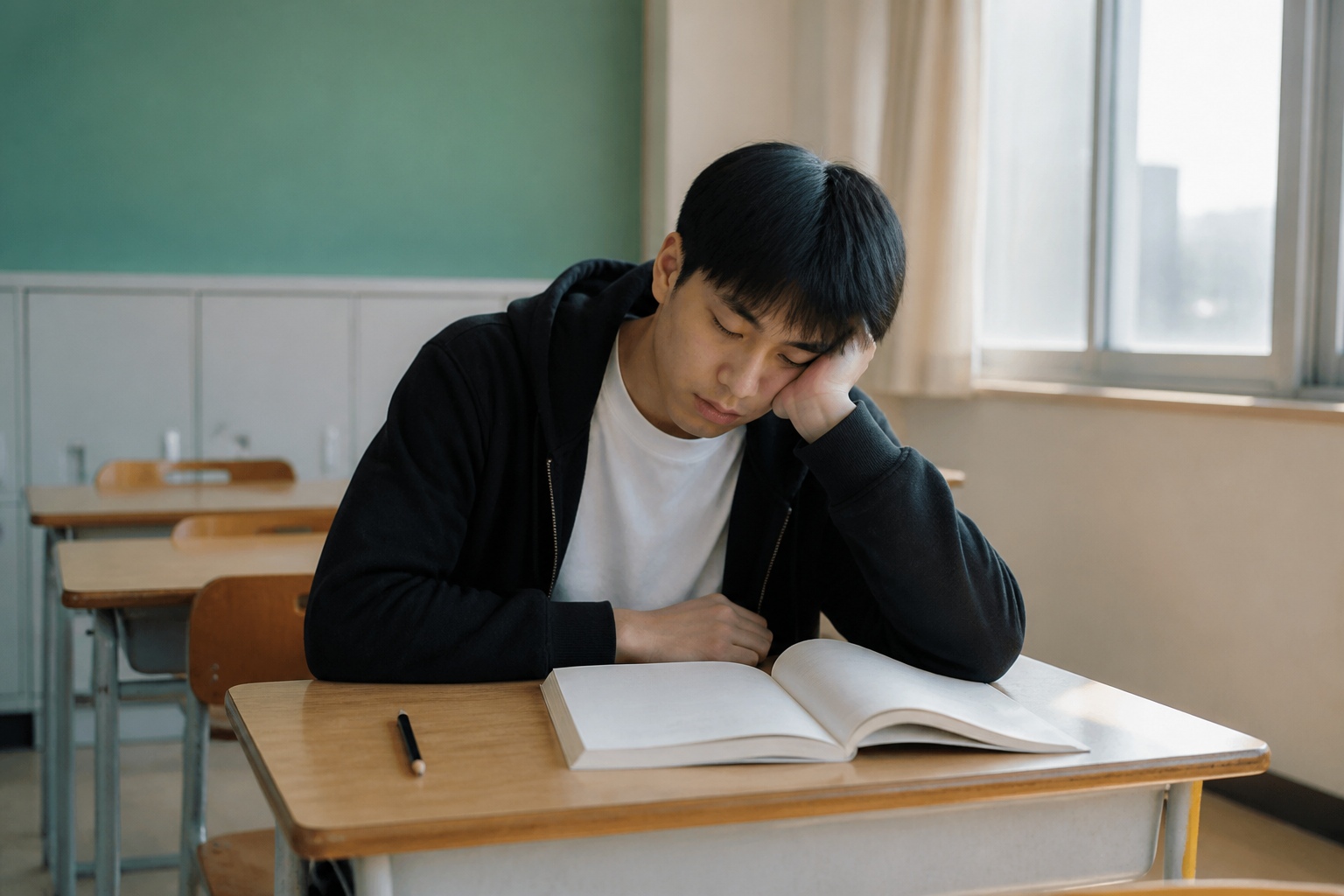 낮 시간 집중력이 떨어진 모습