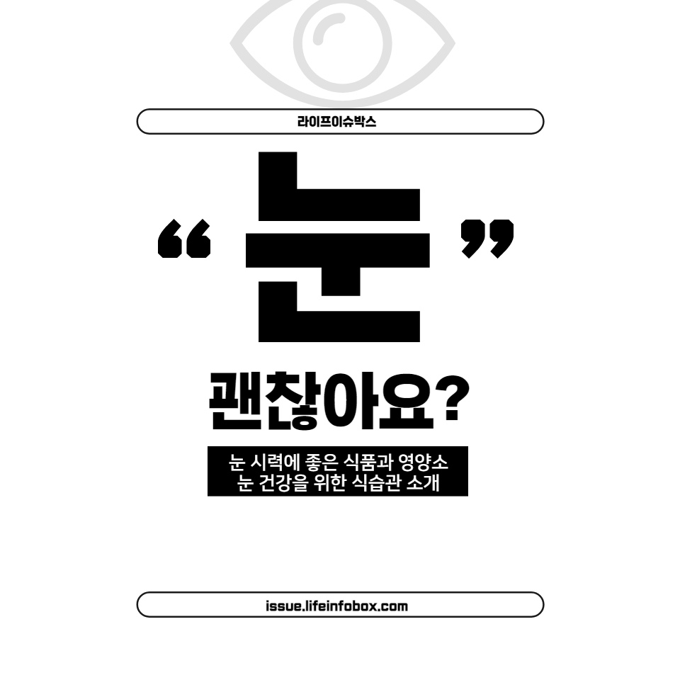 눈 시력에 좋은 식품과 영양소 소개