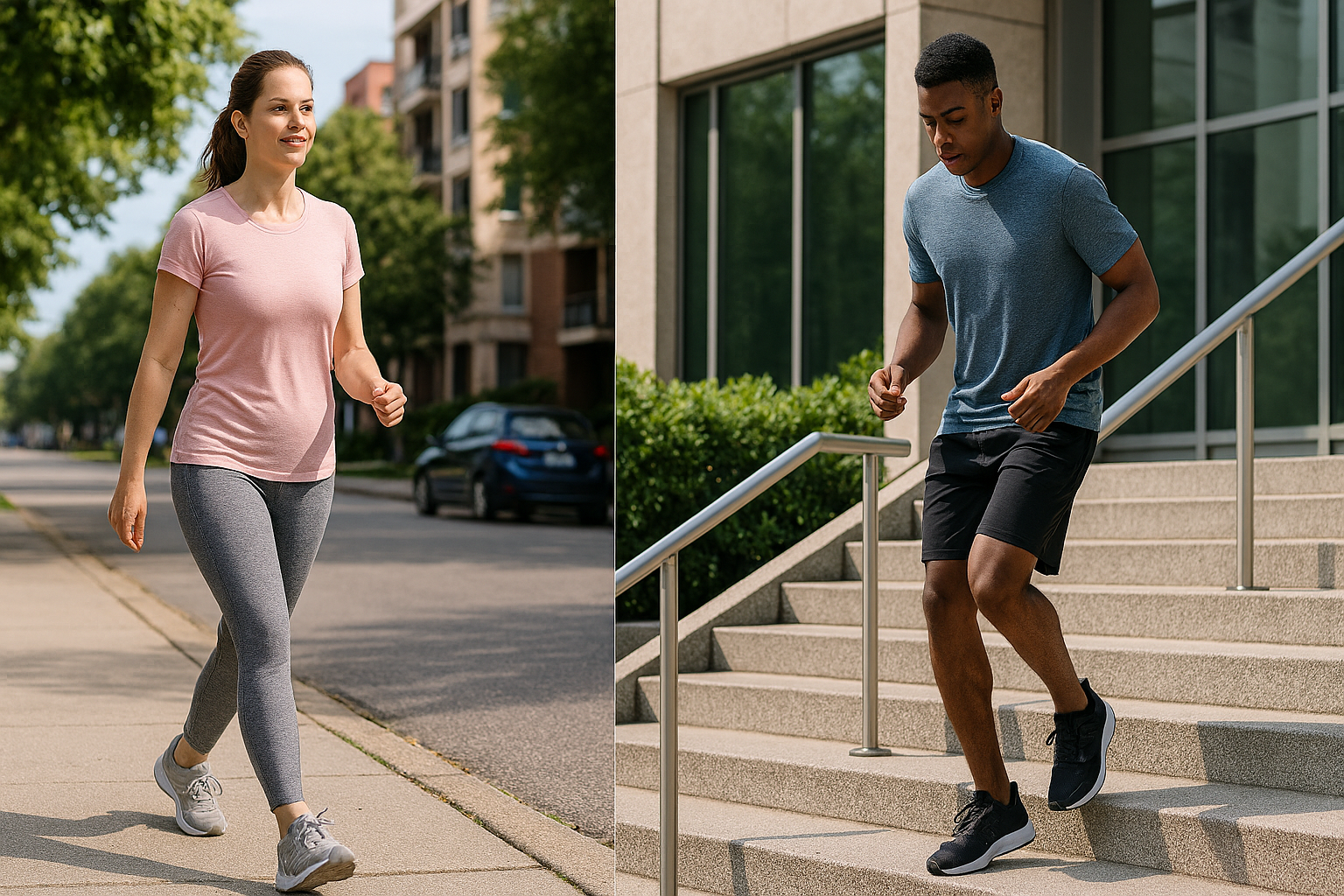 일상 속에서 걷기와 계단을 활용하는 모습