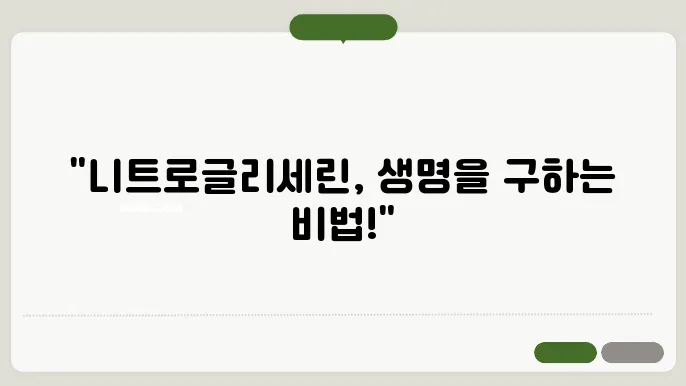 니트로글리세린 원리와 사용, 주의사항