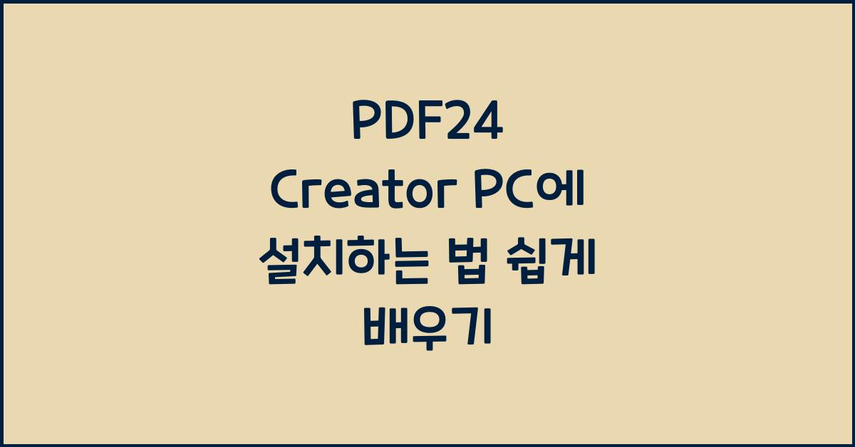 PDF24 Creator PC에 설치하는 법