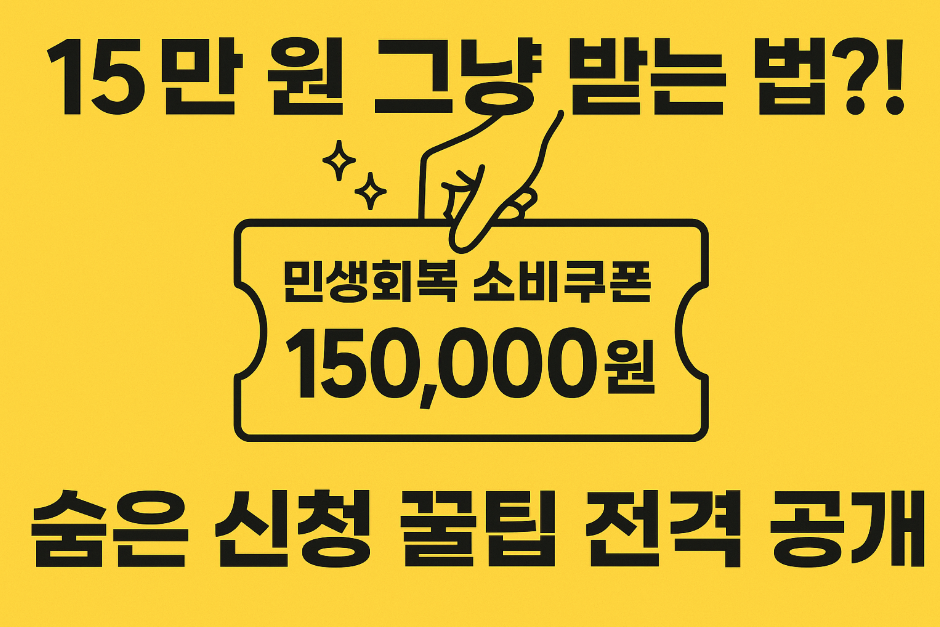 민생회복 소비쿠폰 숨은 신청 꿀팁 전격 공개
