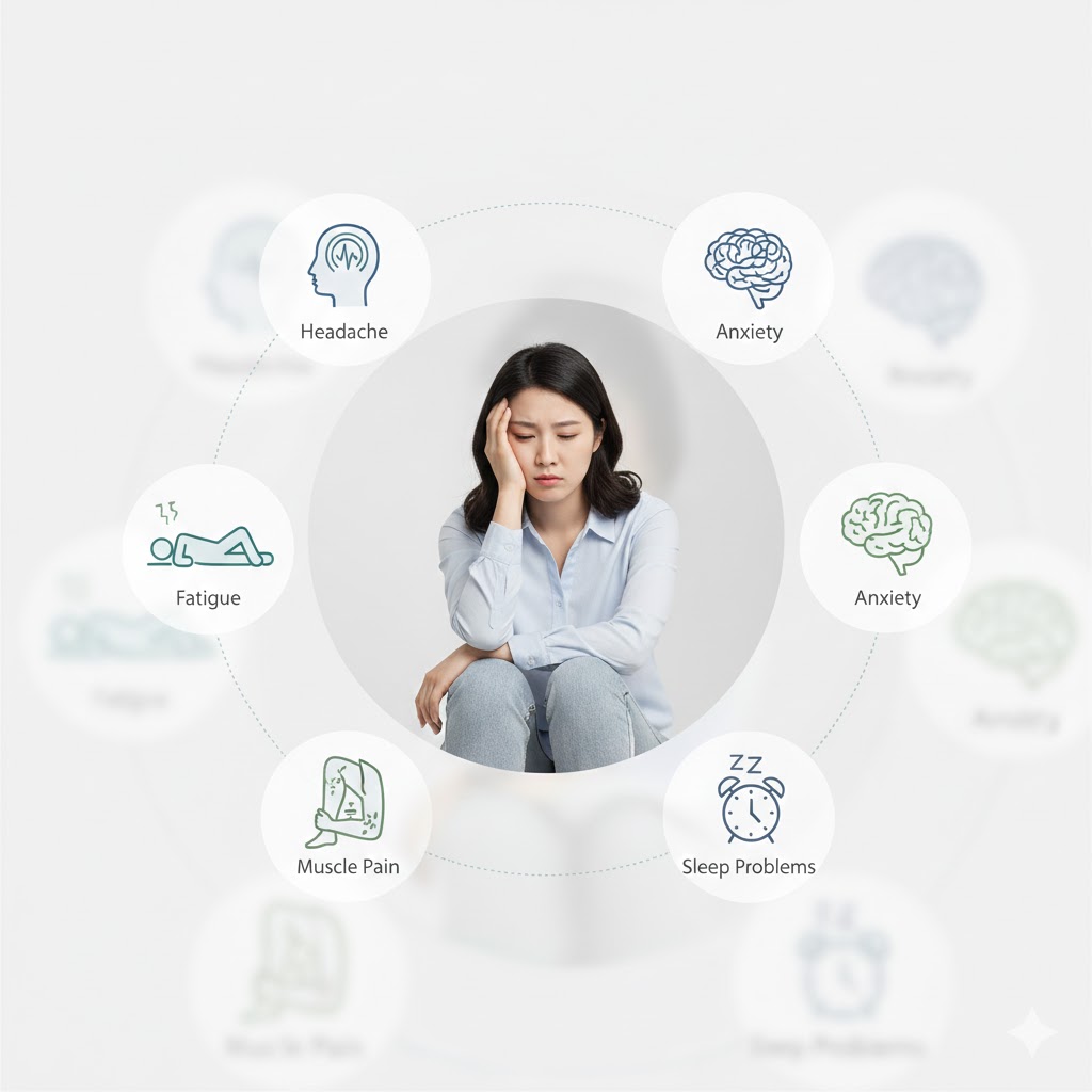 과민성대장증후군 동반 증상 피로 두통 불안