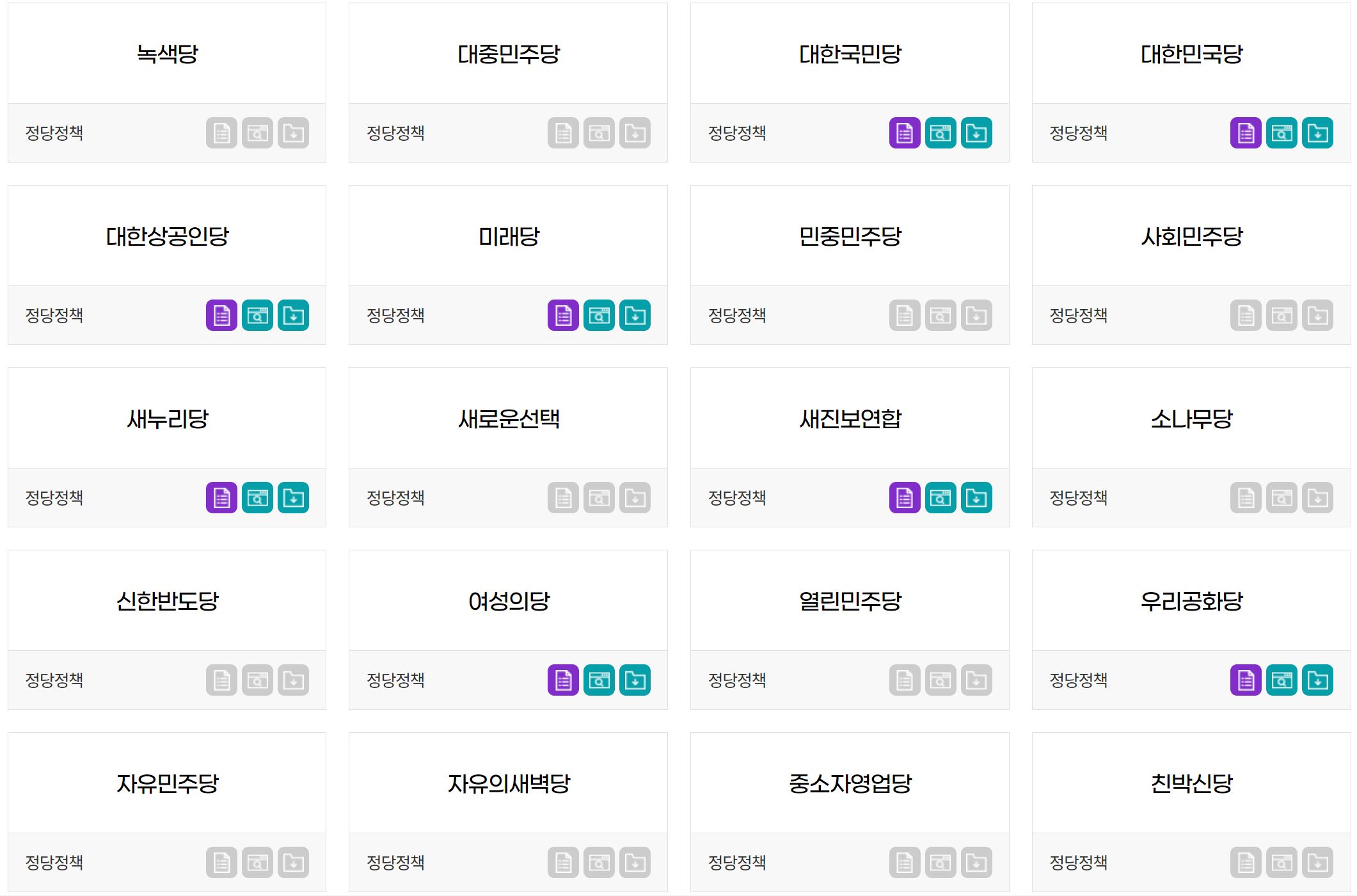 22대 국회의원 정당