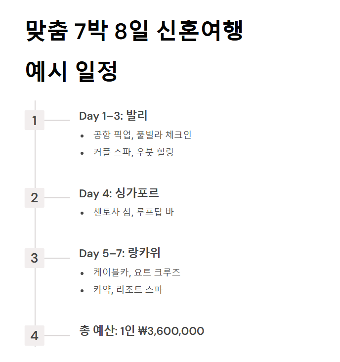동남아 신혼여행지 추천 코스 총정리