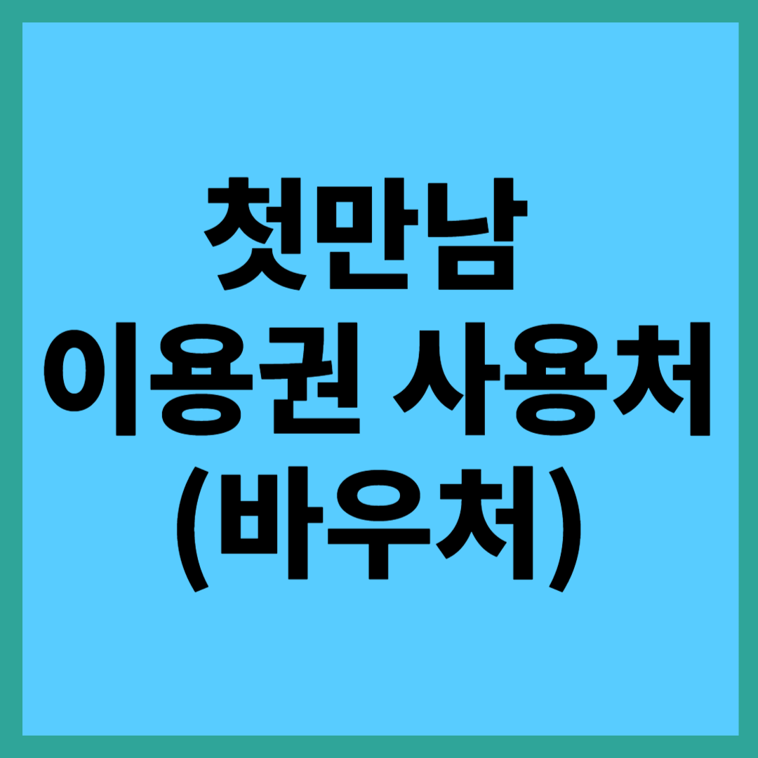 첫만남 이용권 사용처
