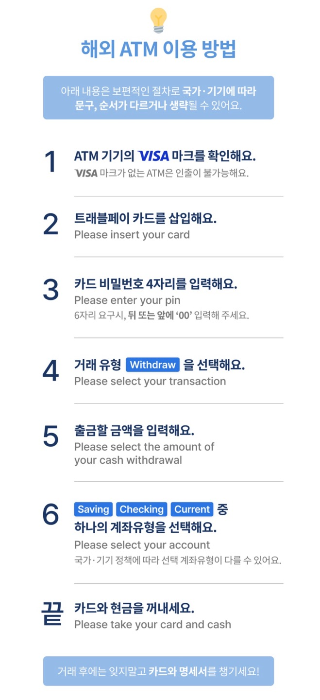 해외 ATM 이용 방법