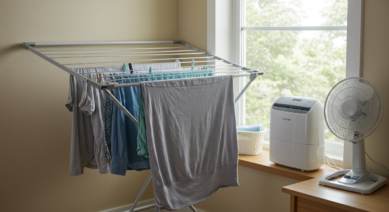 생활 속 습기 제거 팁: 세탁물 실내 건조 시 주의