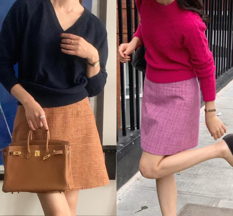 런던레이스 루이 트위드 스커트