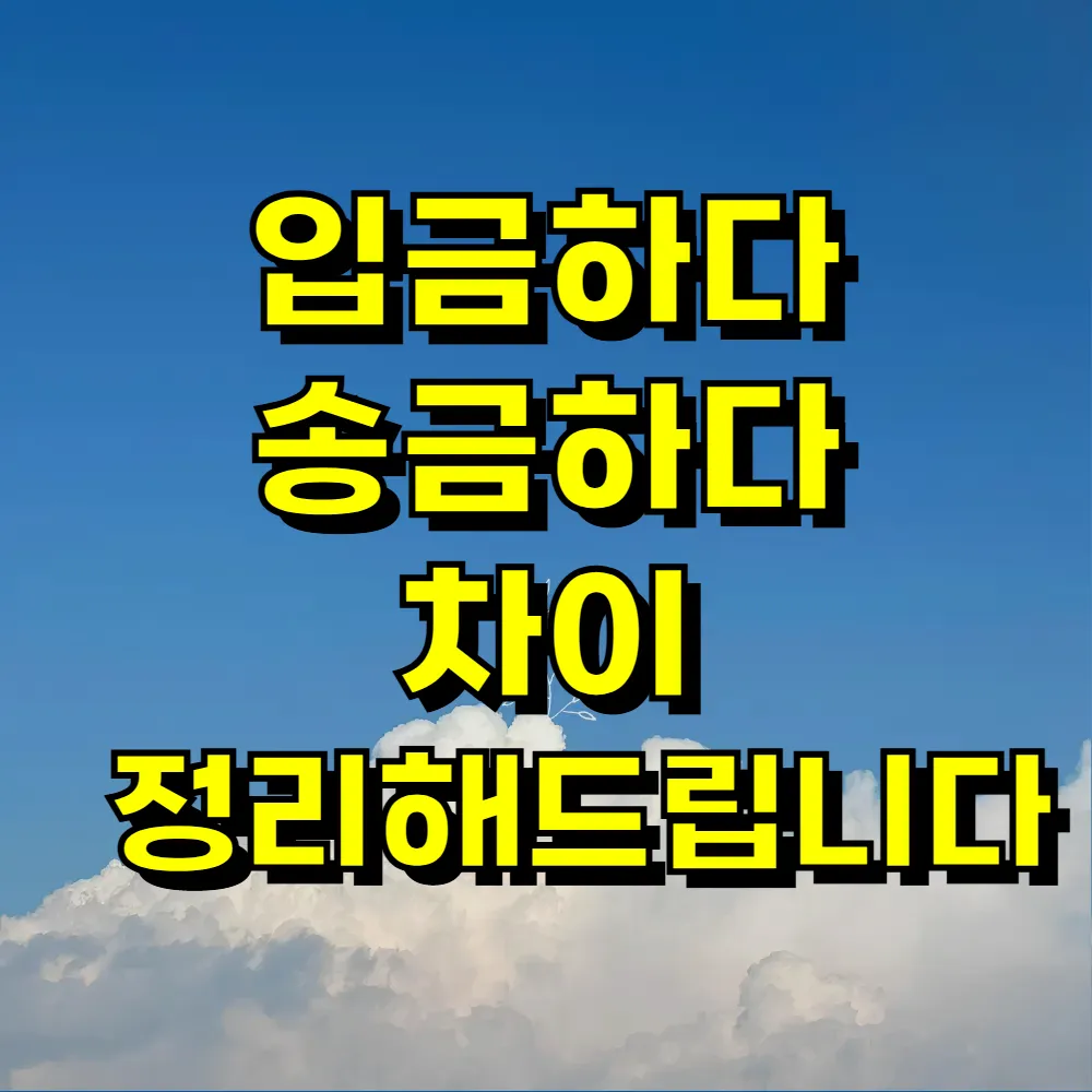 입금하다 송금하다 차이 정리해드립니다