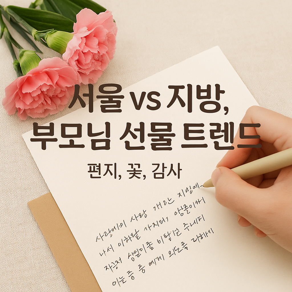 서울 vs 지방, 부모님 선물 트렌드 (편지, 꽃, 감사)