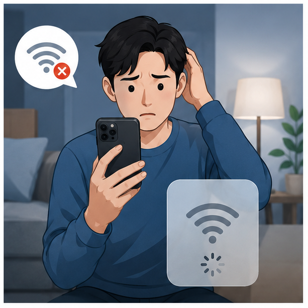 iOS 26.5 업데이트 후 아이폰 와이파이 연결이 갑자기 실패하는 초기 상황 이미지