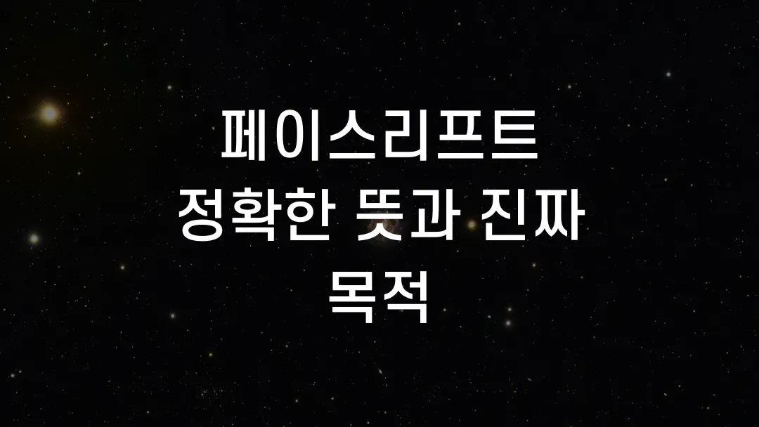 페이스리프트 정확한 뜻과 진짜 목적