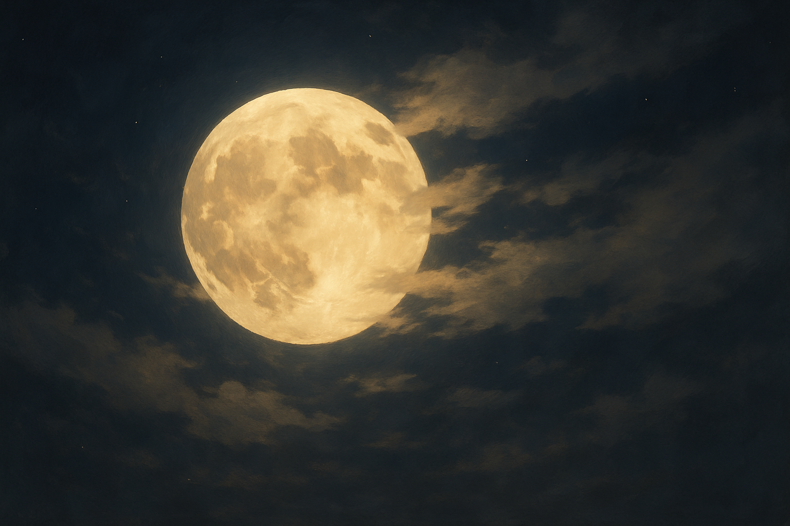 보름달이 떠오른 뒤 구름에 가려 서서히 기우는 달의 모습