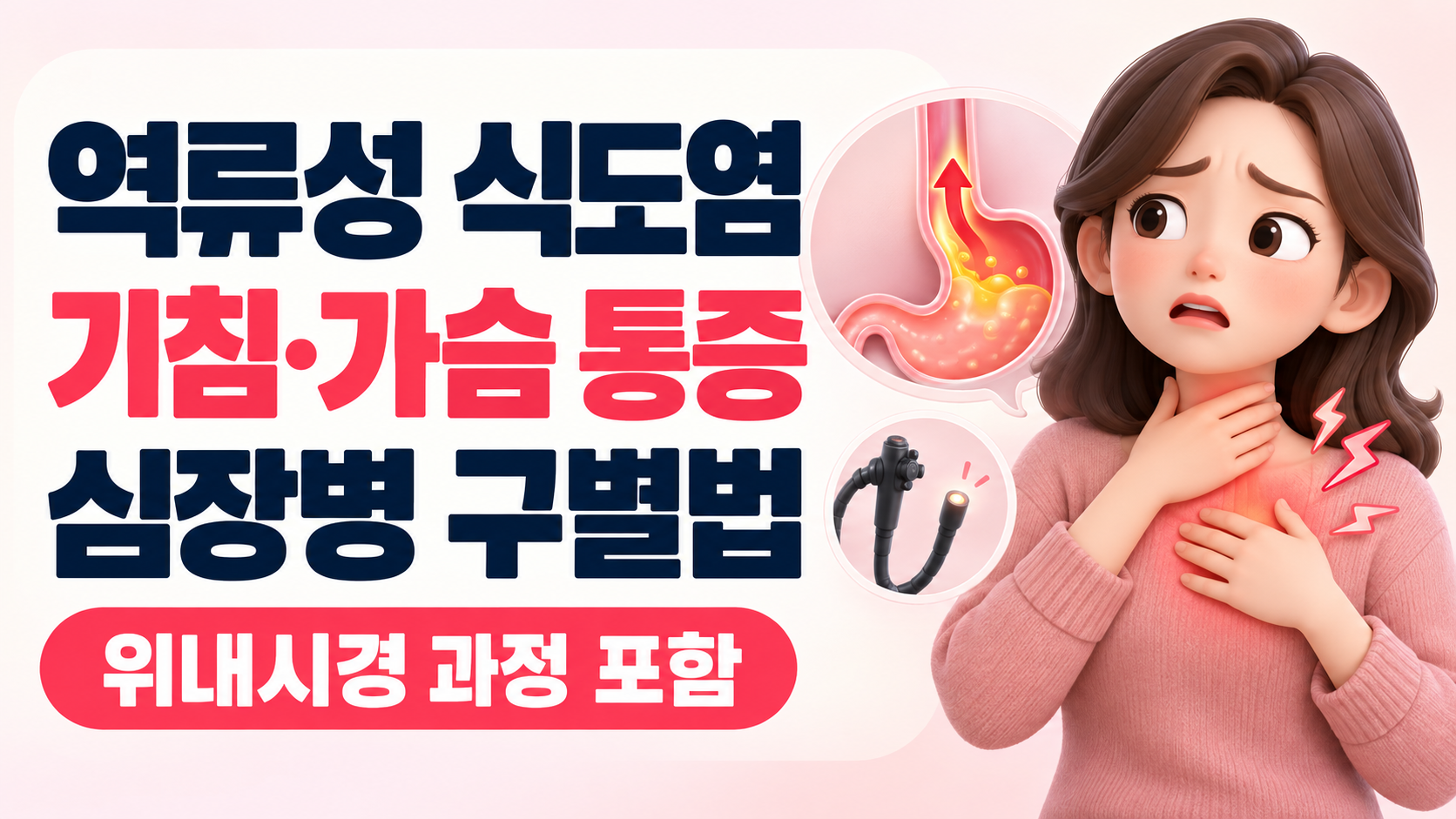 역류성 식도염 기침과 가슴 통증, 심장병과 구별하는 확실한 방법 (위내시경 검사 과정 포함)