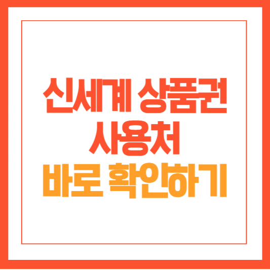 신세계 상품권 사용처