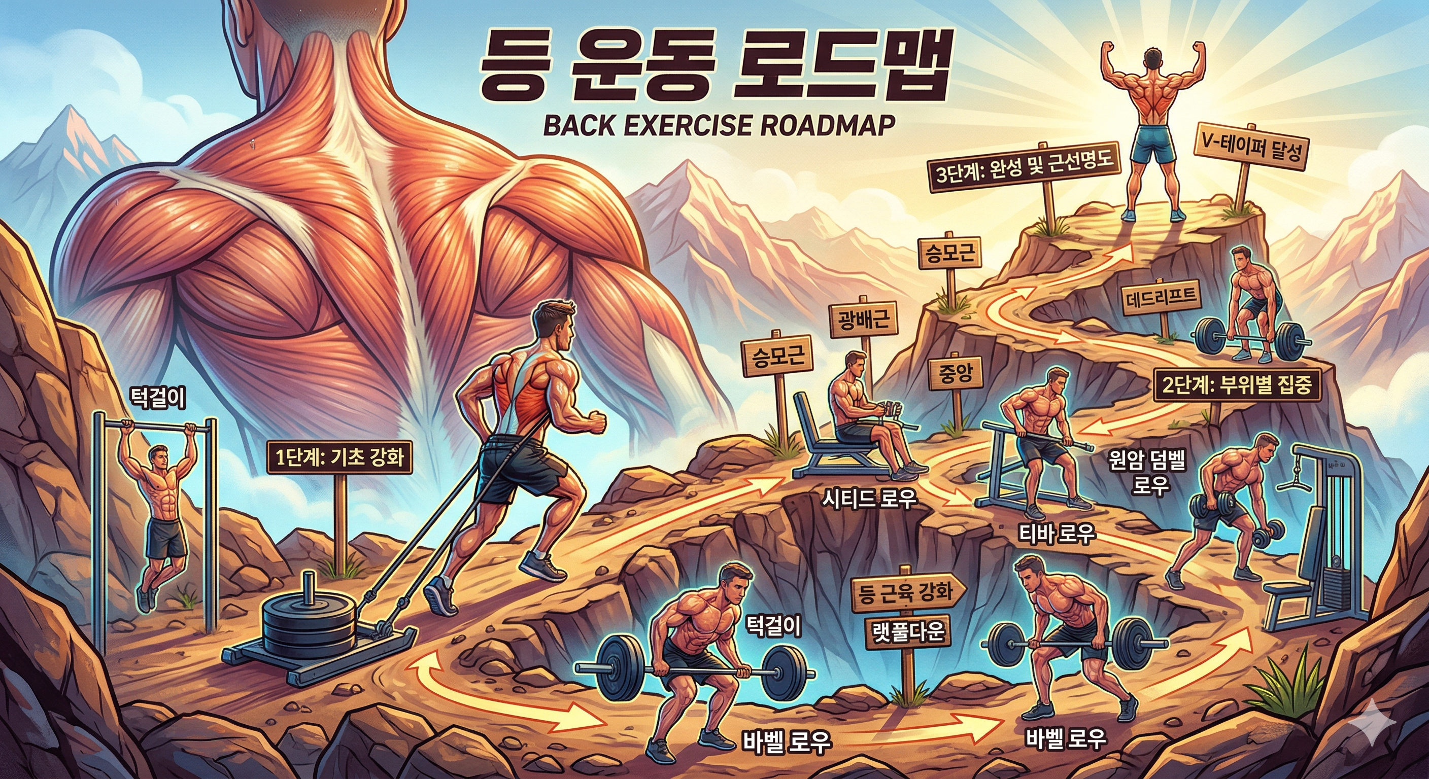 등 운동 로드맵