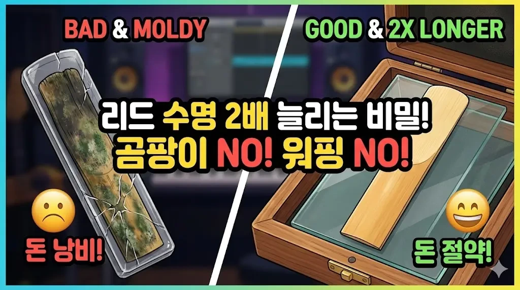 색소폰 리드 길들이기 단계와 워핑 방지 보관법 핵심 요약