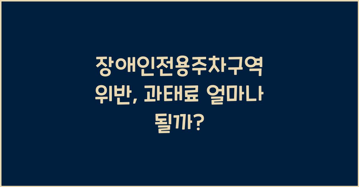 장애인전용주차구역 위반