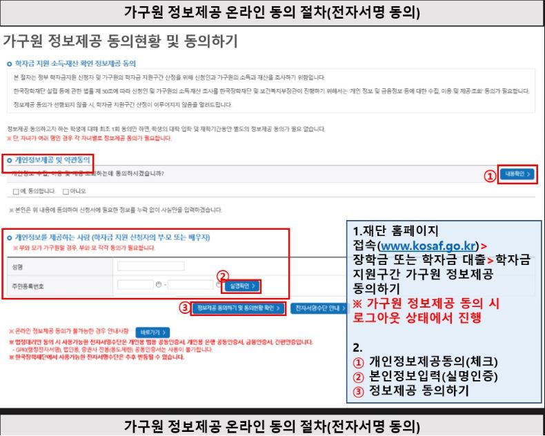 가구원 정보제공 동의 방법