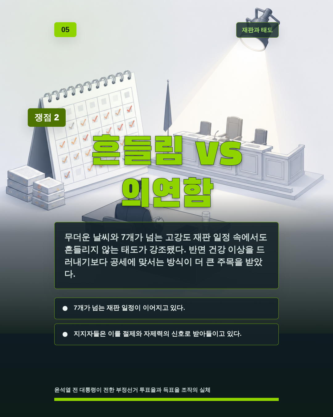 흔들림 vs 의연함