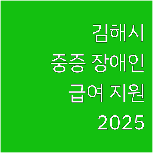 김해시 중증장애인 급여 지원, 202..