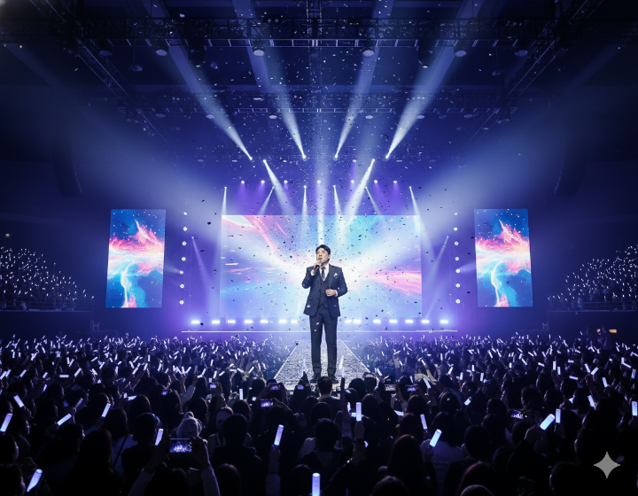 임창정 콘서트에서 열창하는 모습