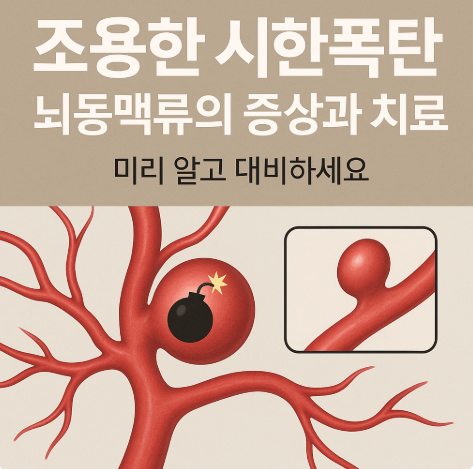 뇌동맥류 관련 포스팅 썸네일. 뇌혈관에 폭탄있는 그림