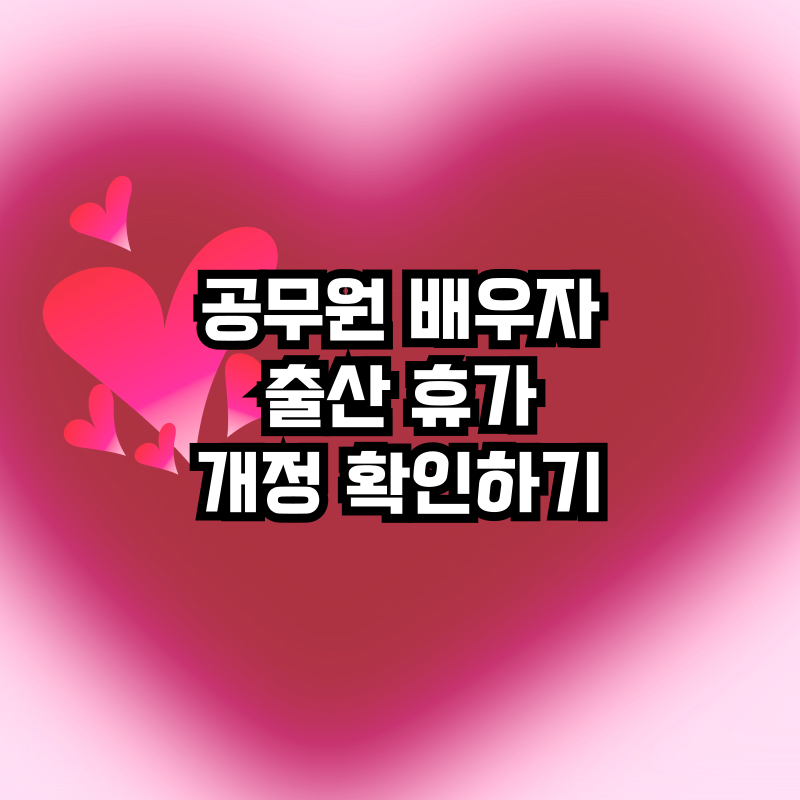 공무원 배우자 출산 휴가 개정 확인하기