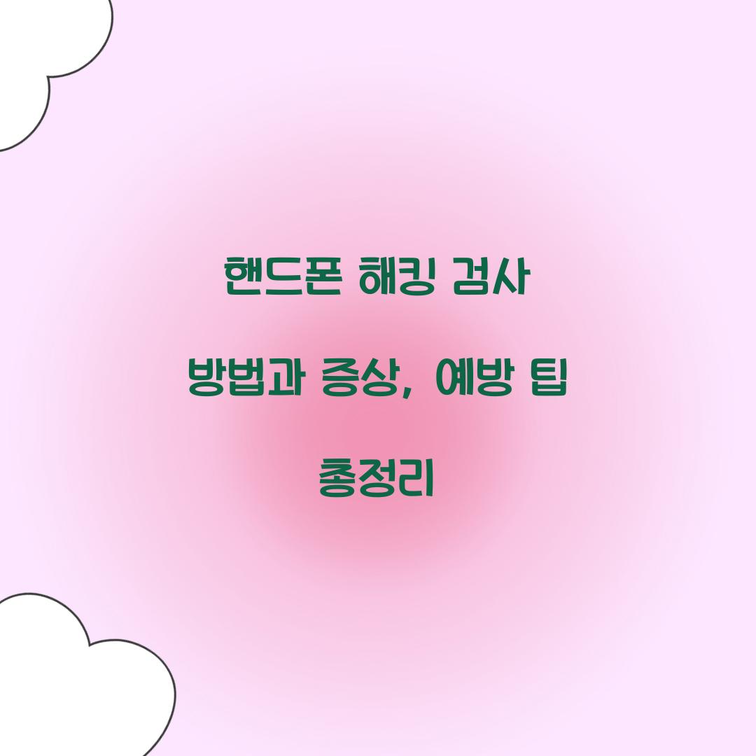핸드폰 해킹 검사