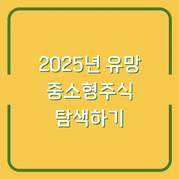 2025년 유망 중소형주식 탐색하기