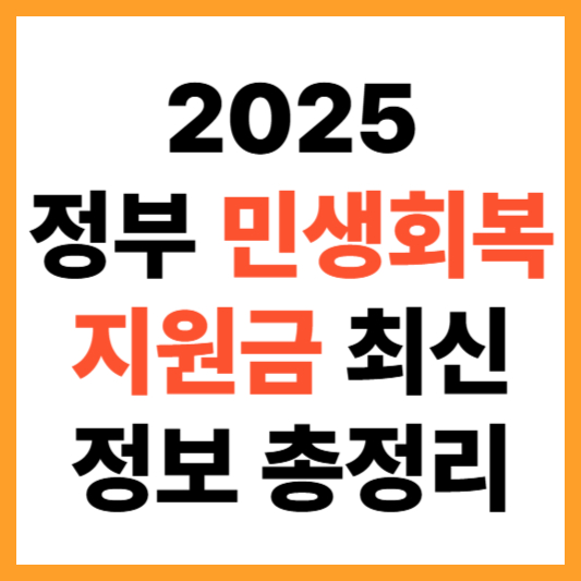 2025년 이재명 정부 민생회복지원금 최신 정보 총정리
