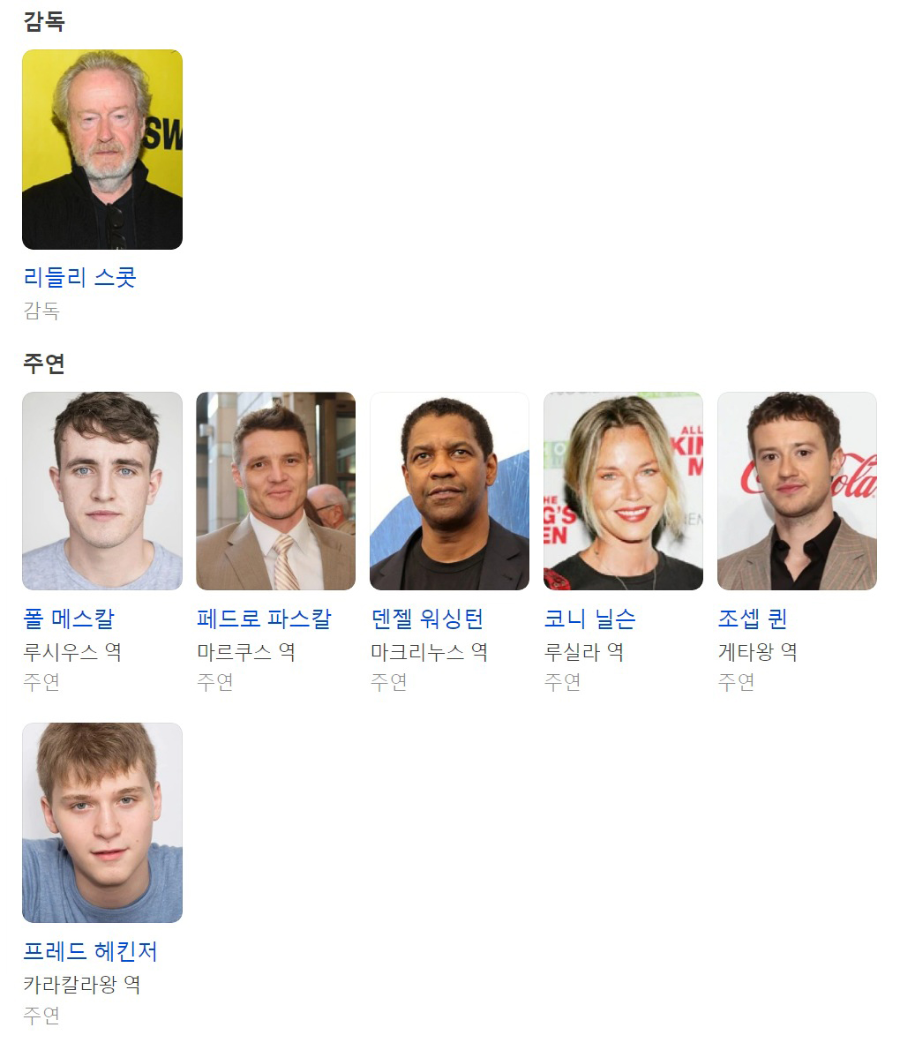 글래디에이터2 출연진