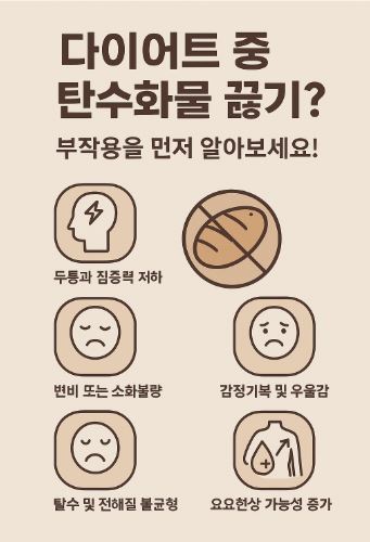 다이어트 중 탄수화물 끊기 부작용 관련 사진