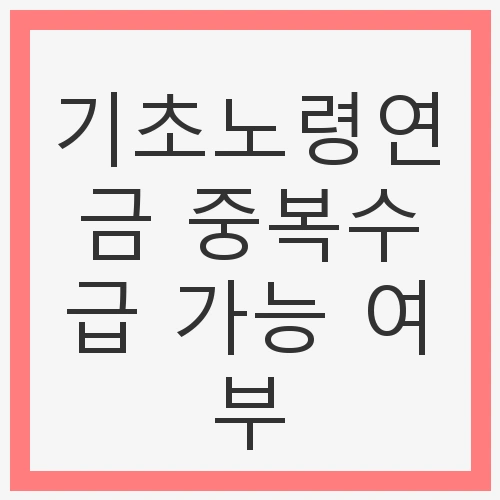기초노령연금 중복수급