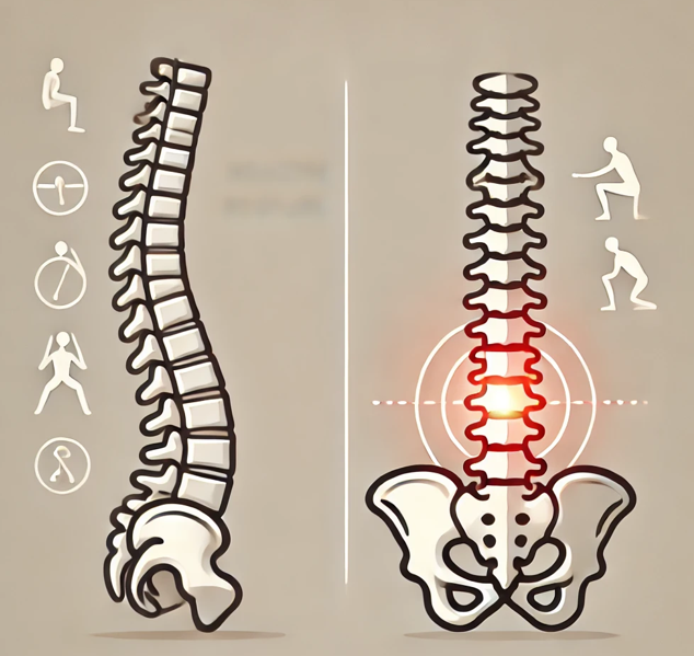 노인 만성 질환 중 요통을 의미하는 척추 이미지.