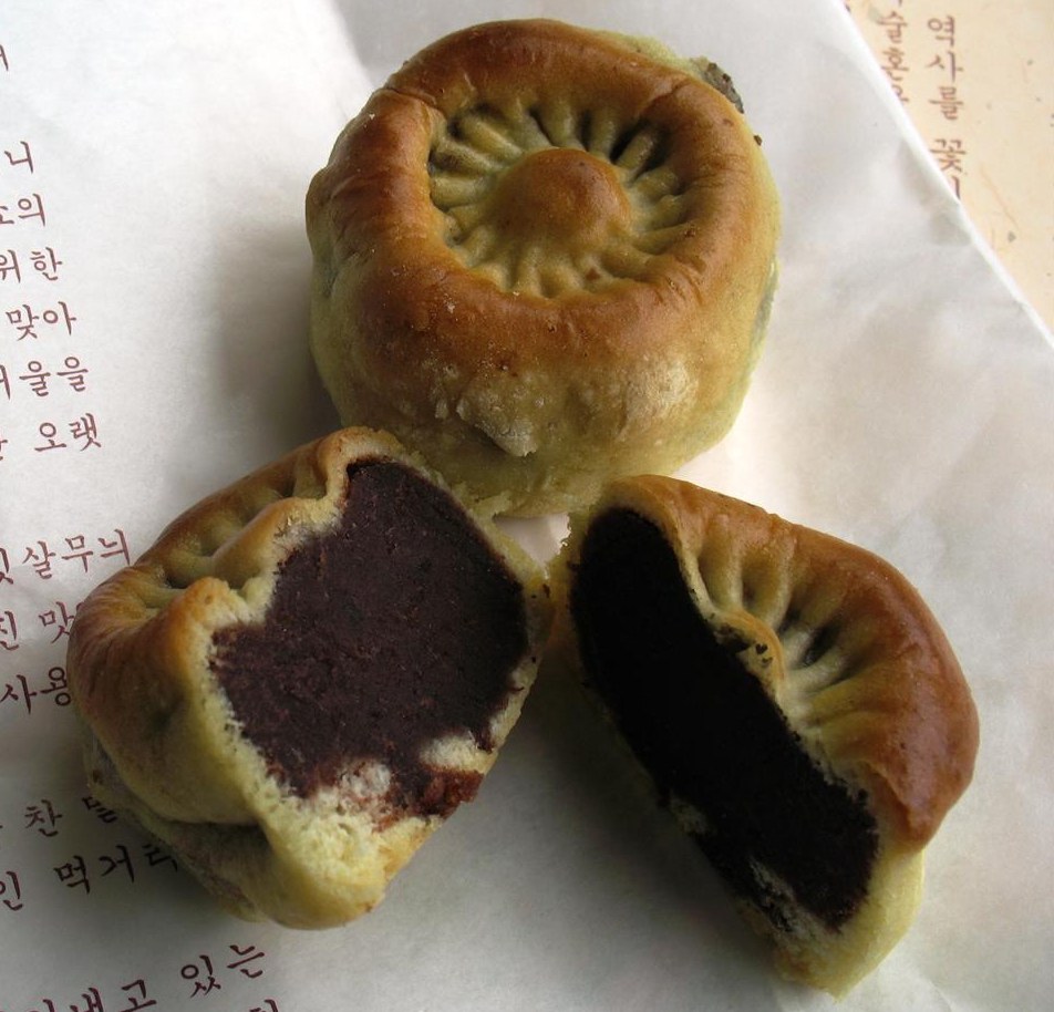 경주 황남빵 팥 단면