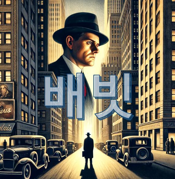 배빗의 내적 갈등과 사회적 고립을 표현한 이미지